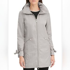 Karl Lagerfeld Lightweight Rain Coat Jacket Size Small Grey Mist